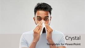  Presentation with allergy - Amazing slide set having bacterial - health problem rhinitis and allergy backdrop and a mint green colored foreground