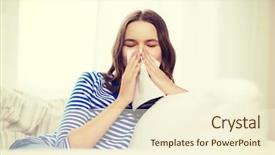  Presentation with tissue paper - Amazing PPT theme having bacterial virus - healthcare medicine and home concept backdrop and a cream colored foreground