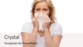  Presentation with napkin - Audience pleasing presentation consisting of bacterial - unhappy woman with paper napkin backdrop and a lemonade colored foreground