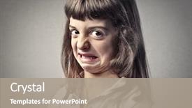  Presentation with bad - Slide deck with bad - disgusted child's portrait background and a gray colored foreground