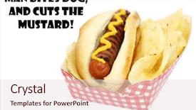  Presentation with favorite food - Audience pleasing slide set consisting of good vs bad - hot dog america's favorite snack backdrop and a lemonade colored foreground