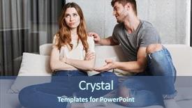  Presentation with virtual talk shows - PPT theme featuring bad - man trying to talk background and a ocean colored foreground