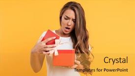  Presentation with upset - Cool new slide deck with bad - portrait of an upset disappointed backdrop and a yellow colored foreground