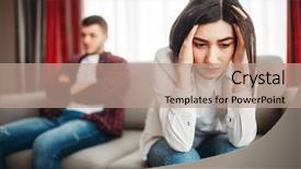  Presentation with wife - Cool new PPT theme with bad - stressed wife and sad husband backdrop and a coral colored foreground