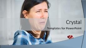  Presentation with female - Audience pleasing presentation design consisting of bad - young disgust female after trying backdrop and a light gray colored foreground