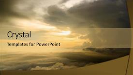  Presentation with flight - Cool new PPT layouts with bad air - aerial view of the stormy backdrop and a yellow colored foreground