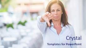  Presentation with beautiful hispanic woman - Theme consisting of bad air - beautiful middle age hispanic woman background and a sky blue colored foreground