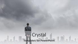  Presentation with polluted - PPT theme consisting of bad air - rear view of businessman looking background and a light gray colored foreground