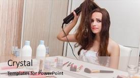  Presentation with party - Presentation enhanced with bad air - woman getting ready background and a soft green colored foreground