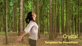  Presentation with forest - Slide deck with bad air - woman in forest background and a  colored foreground