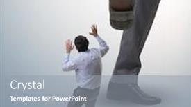  Presentation with bad - PPT theme featuring bad-angry-boss-kicking-employee background and a gray colored foreground