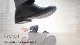  Presentation with bad - Colorful presentation design enhanced with bad angry boss stamping on employee in business concept backdrop and a light gray colored foreground