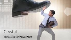  Presentation with bad - Presentation design consisting of bad-angry-boss-stamping background and a light gray colored foreground