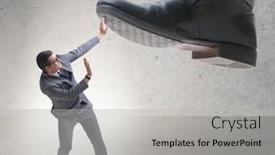  Presentation with bad - Cool new PPT layouts with bad-angry-boss-stamping backdrop and a light gray colored foreground