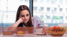  Presentation with group of three young girl - Theme having bad apple - young girl having breakfast background and a red colored foreground