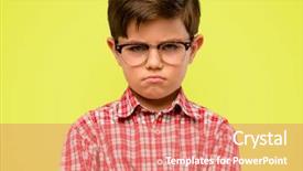  Presentation with angry child - Amazing presentation design having bored kid bad - handsome toddler child with green backdrop and a coral colored foreground