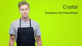  Presentation with young man on the phone - Amazing slides having blues clues - young handsome blond man wearing backdrop and a yellow colored foreground