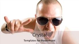  Presentation with heavy metal - Slides enhanced with bad boy - young man with characteristic heavy background and a coral colored foreground