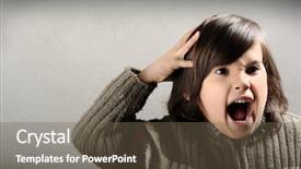  Presentation with angry child - Slides consisting of bad children - angry upset child screaming background and a tawny brown colored foreground
