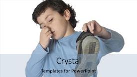  Presentation with nose - Colorful PPT theme enhanced with bad children - child with a stuffy nose backdrop and a light blue colored foreground