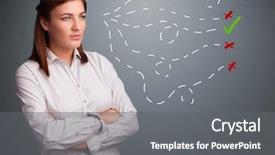  Presentation with wrong and right way - PPT theme having bad choice - beautiful young woman choosing background and a gray colored foreground
