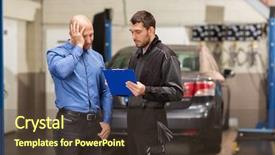  Presentation with mechanic car service repair maintenance - Audience pleasing theme consisting of bad client - auto service repair maintenance backdrop and a tawny brown colored foreground