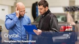  Presentation with mechanic car service repair maintenance - PPT layouts featuring bad client - auto service repair maintenance background and a ocean colored foreground