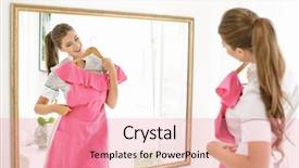  Presentation with escape room - PPT layouts featuring bad client - beautiful chambermaid trying dress background and a  colored foreground