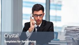  Presentation with talking on phone - Amazing PPT theme having bad client - young businessman talking backdrop and a  colored foreground