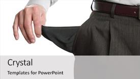  Presentation with despair - Slides consisting of bad debt - businessman pulling out his empty background and a light gray colored foreground