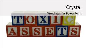  Presentation with assets - Presentation theme enhanced with bad debt - series of wooden alphabet blocks background and a white colored foreground