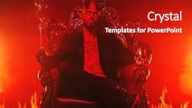 Presentation with horror movie - PPT layouts consisting of bad demon in his throne background and a crimson colored foreground