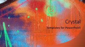  Presentation with bad - Presentation theme having vandalism graffity on a wall background and a red colored foreground