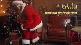  Presentation with bad - PPT theme consisting of bad-drunk-santa-steals-gifts background and a tawny brown colored foreground