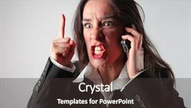  Presentation with speaking - Beautiful PPT theme featuring bad employee - angry business woman speaking backdrop and a  colored foreground