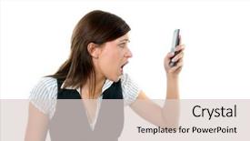  Presentation with angry - Amazing PPT layouts having bad employee - angry businesswoman shouting backdrop and a  colored foreground