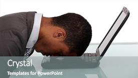  Presentation with sleeping - Theme with bad employee - exhausted businessman sleeping over his background and a gray colored foreground