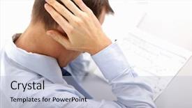  Presentation with tired - Cool new presentation theme with bad employee - tired young businessman backdrop and a  colored foreground