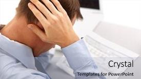  Presentation with young marines - Presentation consisting of bad employee - tired young businessman background and a light blue colored foreground