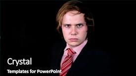 Presentation with black man - Cool new theme with bad employee - young mad man portrait backdrop and a  colored foreground