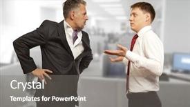  Presentation with business competition - PPT theme enhanced with bad fellow - business competition conflict concept two background and a  colored foreground