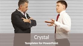  Presentation with business competition - Colorful presentation theme enhanced with bad fellow - business competition conflict concept two backdrop and a  colored foreground