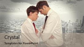  Presentation with business competition - Theme having bad fellow - business competition conflict concept two background and a mint green colored foreground