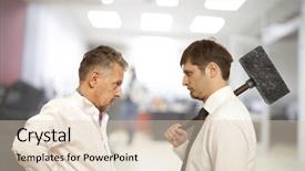  Presentation with conflict - Presentation consisting of bad fellow - business conflict concept two businessman background and a lemonade colored foreground