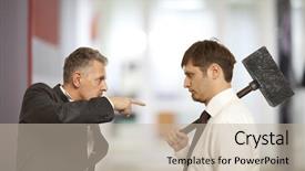  Presentation with demographic millennials business concept - Audience pleasing PPT theme consisting of bad fellow - business conflict concept two businessman backdrop and a  colored foreground