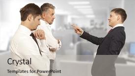  Presentation with office life - Audience pleasing theme consisting of bad fellow - office life business competition conflict backdrop and a  colored foreground
