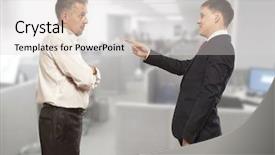  Presentation with office life - Colorful PPT theme enhanced with bad fellow - office life business competition conflict backdrop and a  colored foreground