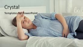  Presentation with pregnant - Theme having bad future - pregnant woman with headache lying background and a light gray colored foreground