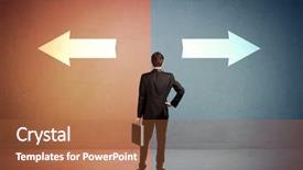  Presentation with arrows - Amazing slide set having bad future - salesman in doubt standing backdrop and a red colored foreground