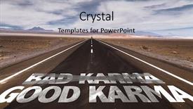  Presentation with karma - PPT theme enhanced with bad good karma written background and a light gray colored foreground